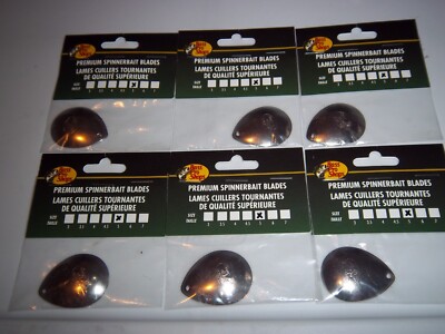 (LOT OF 6) BASS PRO SHOPS COLORADO SPINNERBAIT BLADE SIZE #5 BP5C-N NICKEL G3422