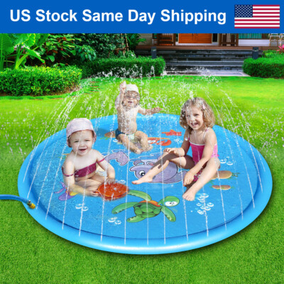 68 inch Sprinkler Splash Pad Kids Toddlers Water Spray Play Mat Garden Water Toy