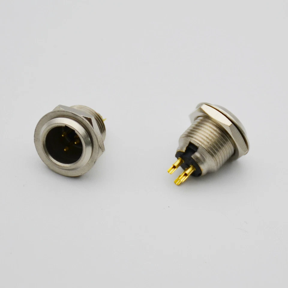 mini xlr macho conector enchufe 3 4 5 pines enchufe 5 lote plata para cable micrófono Foto 2 de 4