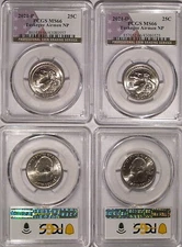 2021 P & D Tuskegee Airmen NP Quarter 2 Coin Set 25c PCGS MS66