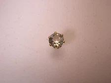 6mm or 1/4" Smokey Rhinestone Vintage Tie Tack Lapel Pin s102