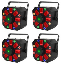  4 Eliminator Furious Three RG LED DMX Moonflower/Wash/Laser Effect Lights