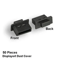 Kentek 50 Pcs DisplayPort Socket Anti Dust Cover Plug Cap Protector Handle Blk
