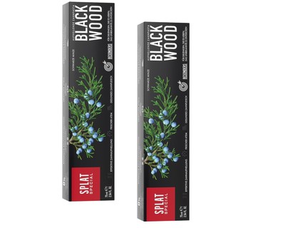 2x SPLAT BLACKWOOD Whitening fluoridfreie Aktiv-Kohle Zahnpasta Bleaching a75 ml