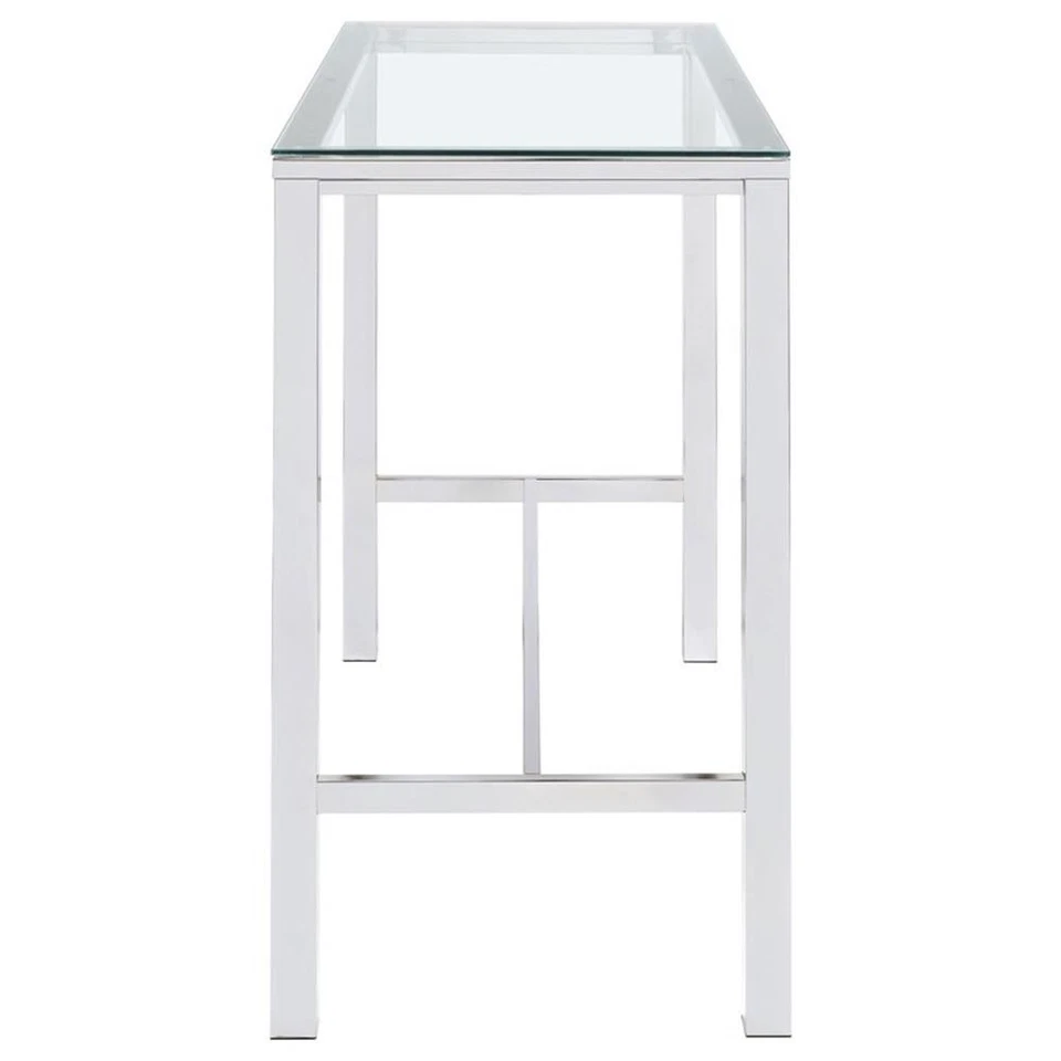 Mesa de pub Coaster contemporánea rectangular con tapa de vidrio transparente Foto 4 de 4