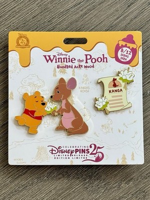 Disney Hundred Acre Wood 8/12 Series Pin Set - Winnie Pooh & Kanga August *READ*
