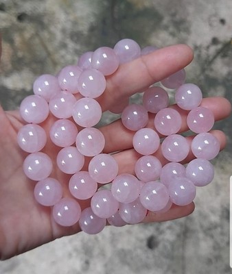 Handcrafted Pink Mangano Calcite Braclet UV Reactive Healing Crystal A++