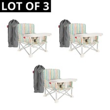 Nuby Pop-Up Booster Seat with Removable Tray 6 Months Stripes LOT OF 3