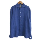 Luigi Borrelli Linen Shirt XL Blue Long Sleeve Men's Vintage Condition A