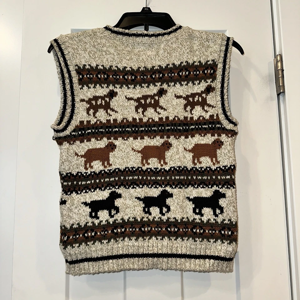 Vtg Boys Kitestrings Dog Sweater Vest Sz 12 Made in USA - Изображение 2 из 4