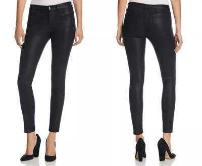 J BRAND 620 Super Skinny Black Stocking Coated Jeans in Fearless Size30 RRP£245