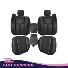 2003 2004 2005 2006 Fit Chevy Silverado 1500 Front Bottom Top Seat Cover Black