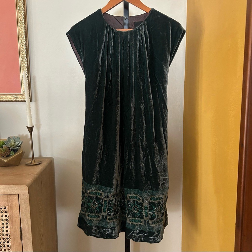 knee length dresses for ladies Anna Sui-Nouveau Tulip Metallic Stripe Jacquard V-Neck Dress – Vicky and  Lucas