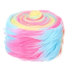 4.9ft x 2 in Faux Fur Fabric Precut Strips Plush Roll, Multicolor