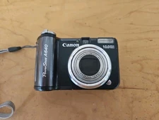 Canon PowerShot A640 10.0MP / CCD Digital Camera Black Tested 