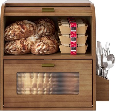 Roll  Bread Box for Kitchen Counter, Keep Fresh Lonr, Easy