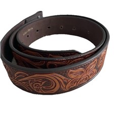Ariat Tooled Western Belt Womens L Large Brown Leather Floral Scroll Cowgirl