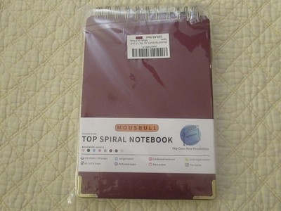 Mousbull Top Spiral A5 Notebook (Red) (Gold-Edged Corners, Pen Holder) 240 Pages