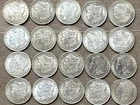 Lot of 20 Morgan Silver Dollars, 1900-1921, very good to excellent condition.