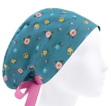 Surgical scrub hat, cotton scrub hats, womens scrub caps, floral scrub cap