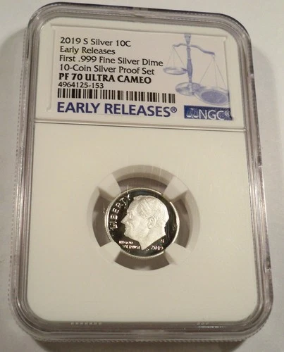 2019-S 10c .999 SILVER NGC PF70UCAM ROOSEVELT DIME PROOF ULTRA CAMEO PR 70 ER