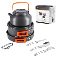 Camping Kochset Kochgeschirr Set Campinggeschirr Topf Pfanne Kessel Nils