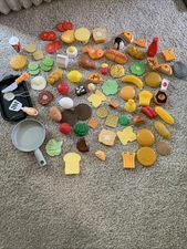 Huge Mixed Lot Of Plastic Play Food And Utensils