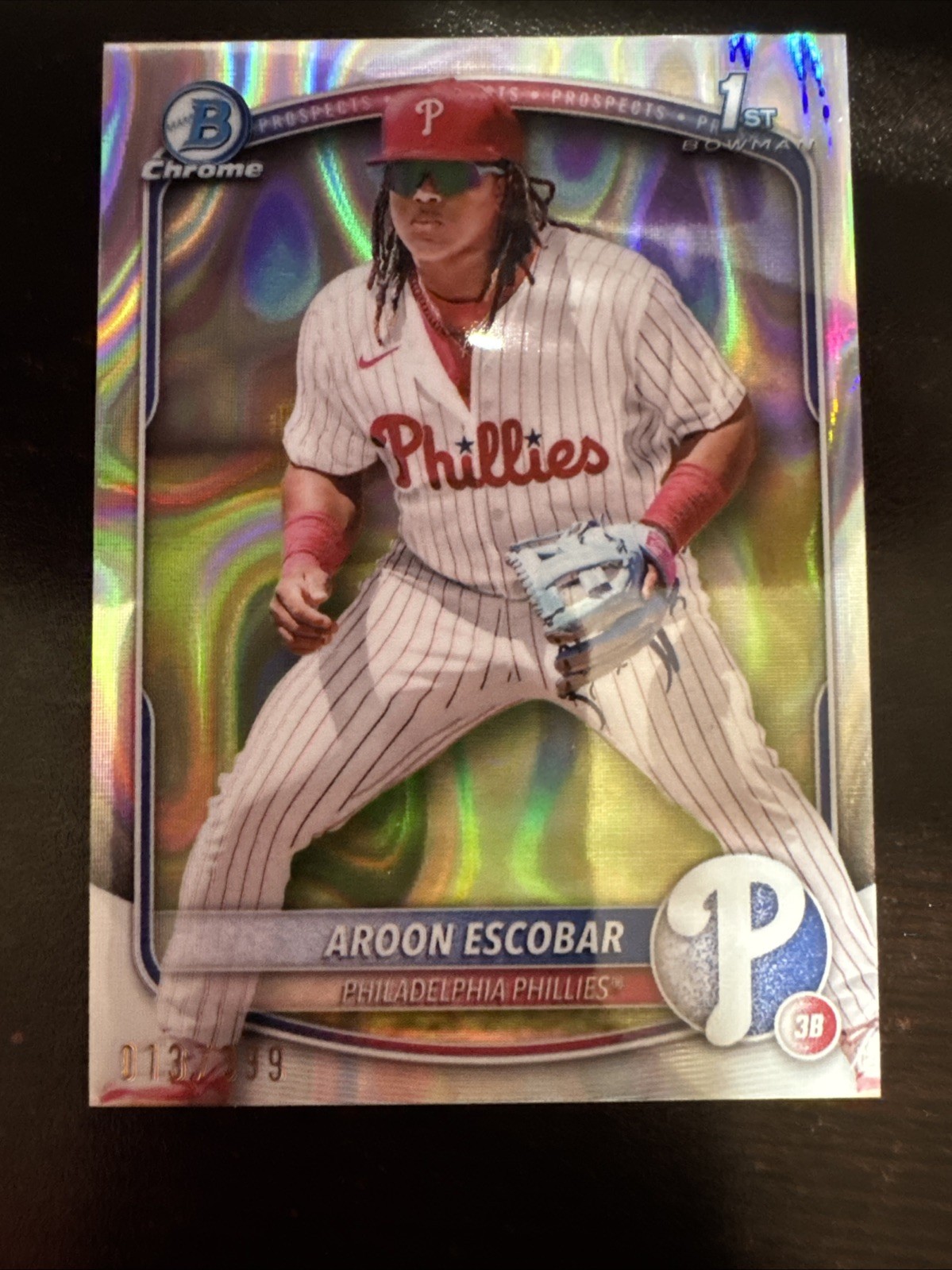 2025 Bowman Chrome Lava Refractor / 399 Aroon Escobar #BCP-65 Phillies