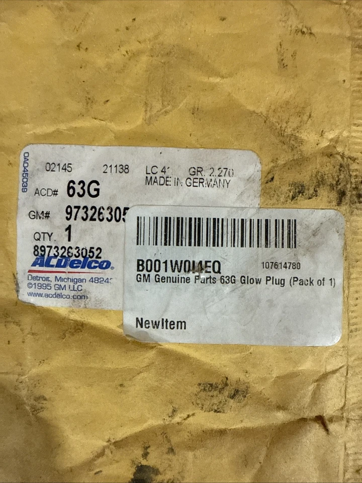 GM OEM NOS 97326305 bujía incandescente 2004-2005 Chevrolet Silverado 2500 HD 6,6 LLY Foto 4 de 4
