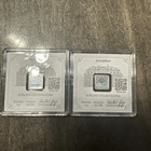 (Lot of 2) 1 Gram Silver Bar GEIGER Premium in Square Capsule Assay .999 fine