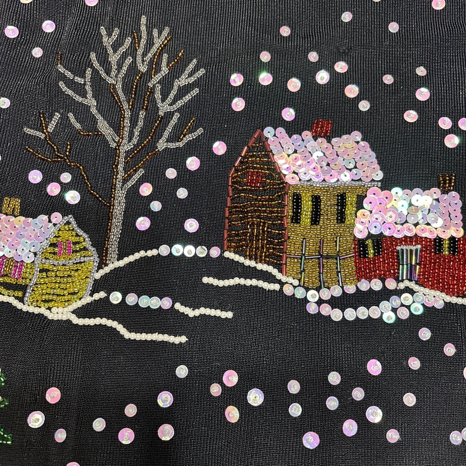 Camisa de Navidad fea Lisa International para mujer talla pequeña lentejuelas y cuentas Foto 3 de 4