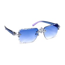 Blue Diamond Triple Cross ICED-OUT Sunglasses Blue Statement Shades