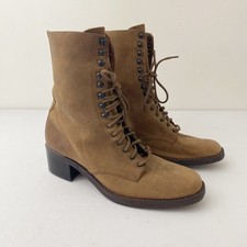 Vintage Nine West Boots Lace-Up Shoes Brown Combat Size 8