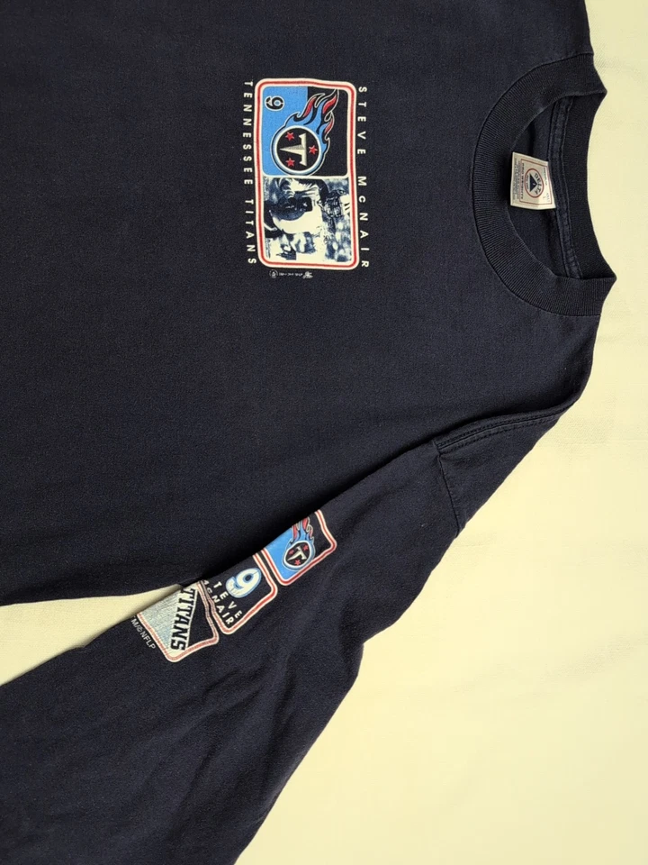 Camisa manga longa de algodão adulto grande Steve McNair Tennessee Titans - Imagem 2 de 4