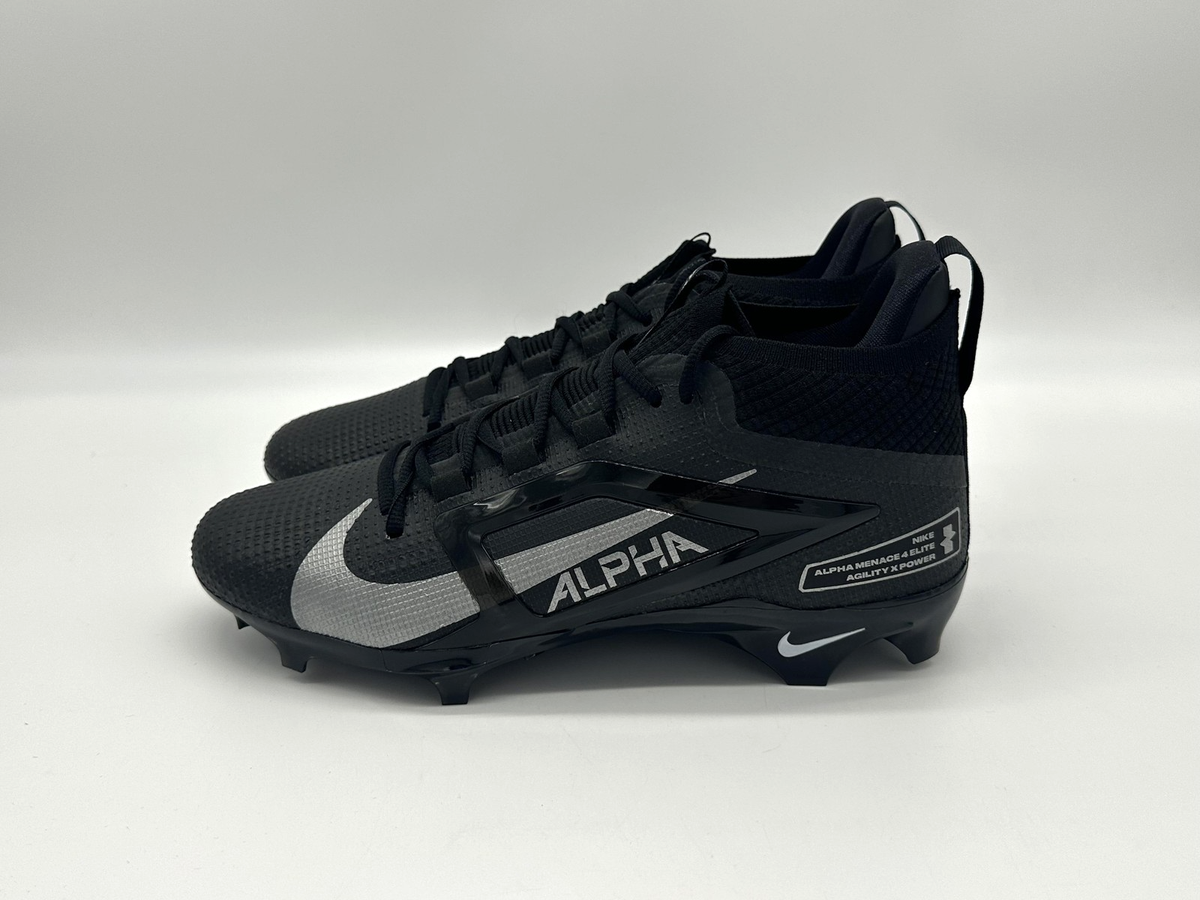 Nike Alpha Menace 4 Elite Men's Size 14 Black Football Cleats