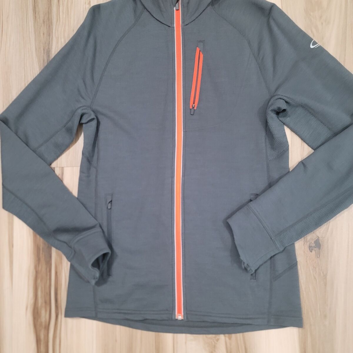 Icebreaker Hoodie Men Small Gray Merino Wool GT Base Layer Icebreaker Hoodie Men Small Gray Merino Wool GT Base Layer