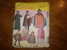 McCall's Costumes 2854 Children's All Sizes in One Envelope Sizes 2-12 Uncut