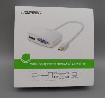 Apple MacBook Mini Converter Display Port HDMI & VGA UGreen New Open Box