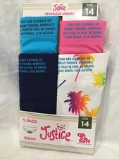 Justice Multicolor Seamless Bikini Panties Girls 5 Pack Underwear Oh so soft NEW