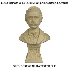 A. LUCCHESI • Busto Statua Di Artista Musicista J. STRAUSS • Raro Da Collezione