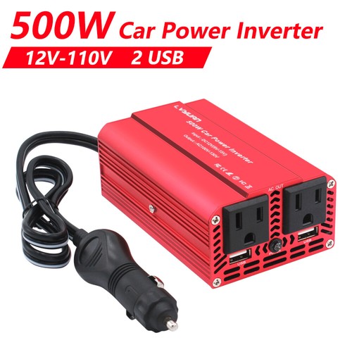 500W Power Inverter Supply Car Charger Adapter DC 12V to AC 110V 120V