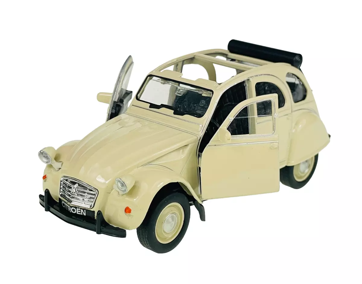 CITROEN 2CV BEIGE WELLY ECHELLE AU 1/24 EME GARAGE A MINIATURES