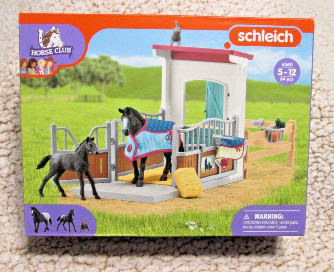 SCHLEICH Horse Club Horse Box with Mare and Foal Toy Playset 42611 New  sealed!