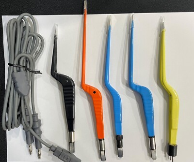 Bipolar Forceps set 5 piece Non Stick with reusable Cort 1mm tip 1 ...