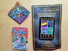 3) ST. PAUL WINTER CARNIVAL Pinback Buttons ~ Lot of 3