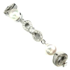 925 Sterling Silver Bracelet Round Pearl 7mm Gemstone Jewelry 7ins