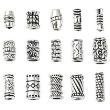 150pcs Column Spacer Beads Tibetan Antique Silver Tube Beads DIY Craft Beads