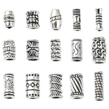 150pcs Column Spacer Beads Tibetan Antique Silver Tube Beads DIY Craft Beads