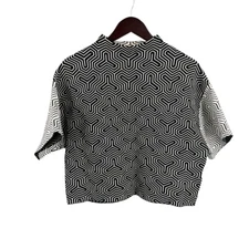 Sass & Bide Mojo-Kiko Geometric Knit Top Black White Boxy Oversize XXS