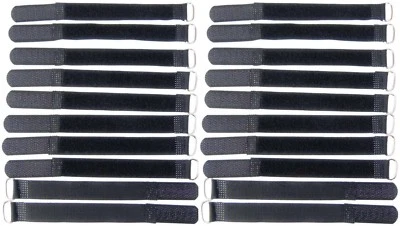 BIE-TEC 20 x Klettband 16 cm x 16 mm schwarz Klettkabelbinder Kabelbinder Kabelklettband